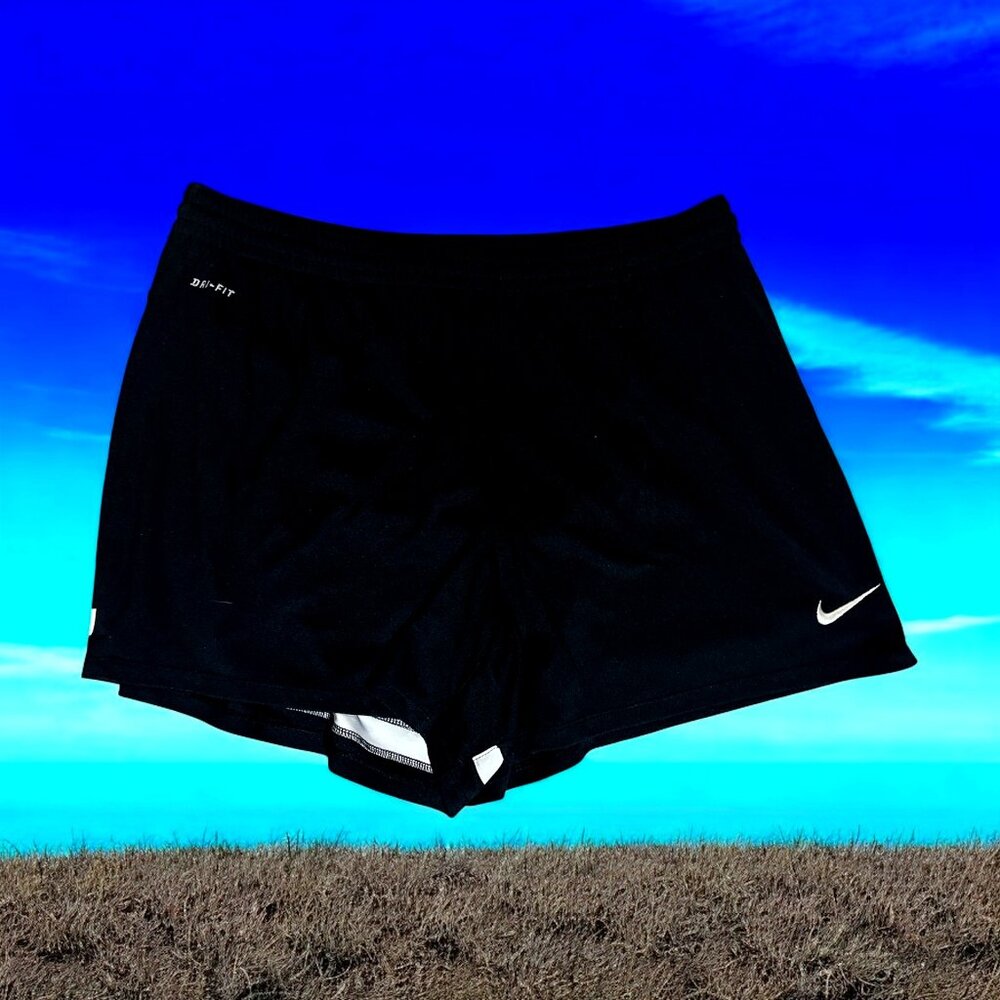 Nike Womans Jet Black Dri-FIT Running Shorts - Size Large